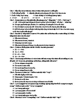 Đề kiểm tra 15p học kì II Lịch sử lớp 12